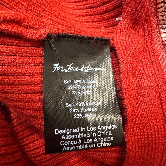 New with Tags For Love and Lemons Annie Zipper Sweater Ribbed Knit Small - Picture 11 of 11